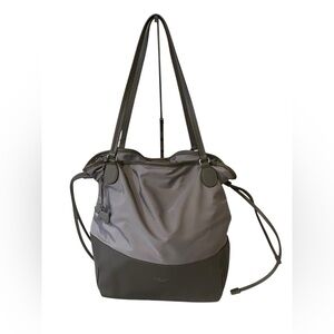 RADLEY London Dane Park Medium Open Top Nylon Top Leather Bottom Tote Gray
